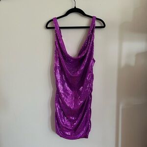 Purple Sequin Club Dress